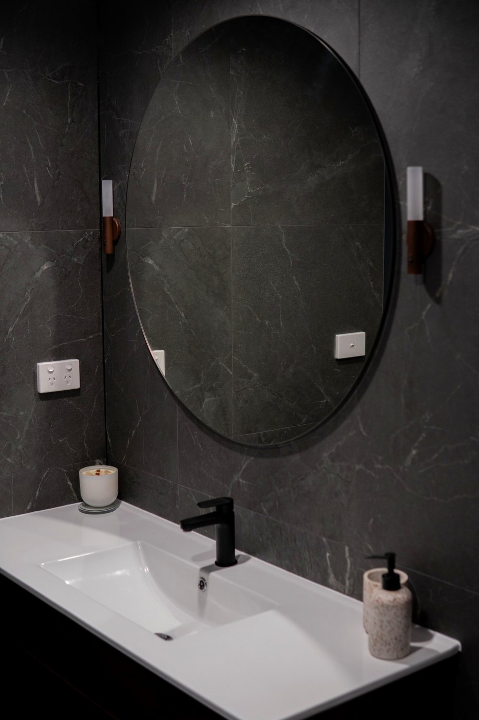 Premium dark bathroom renovation by SFPMR